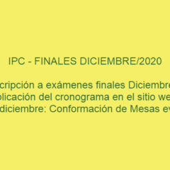 Inscripción a exámenes finales Diciembre-2020