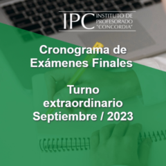 Cronograma de exámenes finales del turno extraordinario Septiembre-2023