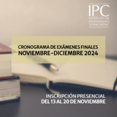 Cronograma de exámenes finales