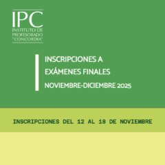Inscripciones a exámenes finales de noviembre/diciembre 2025