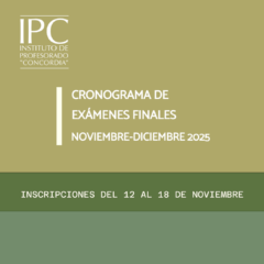 Cronograma de exámenes finales noviembre-diciembre 2025