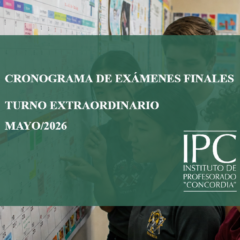 Cronograma de exámenes finales del turno extraordinario de mayo/2026